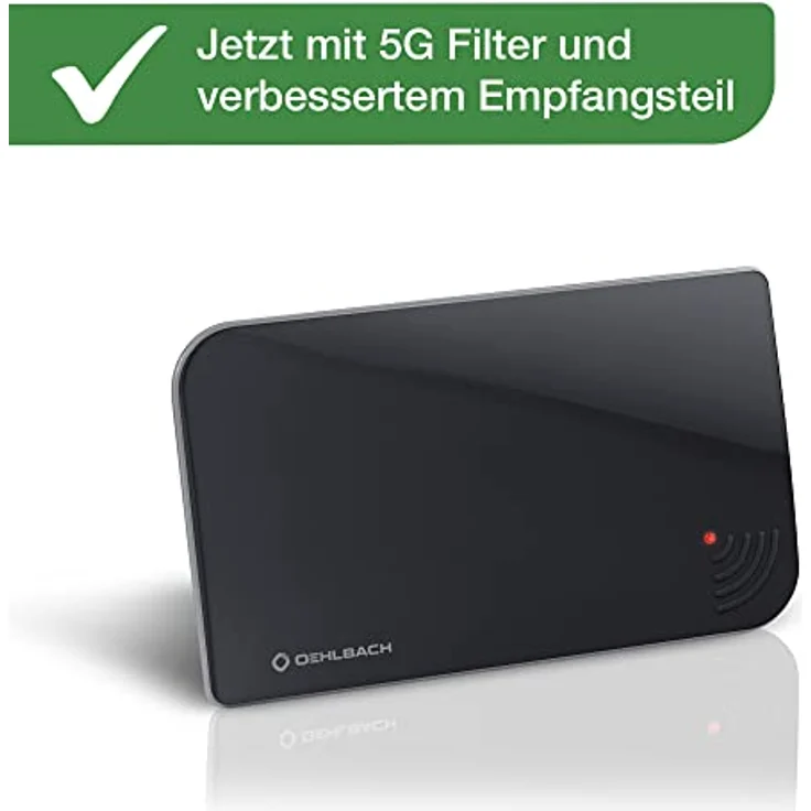Oehlbach Scope Vision 5G DVB-T2 HD Antenne - Digitale Zimmerantenne - Aktiv DVB-T2 Verstärker - Nachfolger unseres Testsiegers - Jetzt mit 5G Filter, Schwarz – Bild 2
