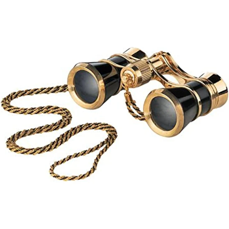 Eschenbach Theaterglas, Fernglas (3 x, 25 mm) in Schwarz-Gold mit Umhängekette im Kordel-Design – Bild 3