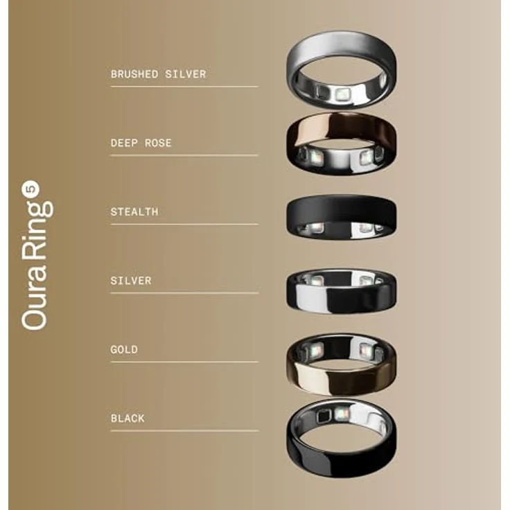OURA Ring 5, Größe 9, Gold Smart mit fortschrittlichen Gesundheits- und Aktivitäts-Tracking-Funktionen – Bild 7