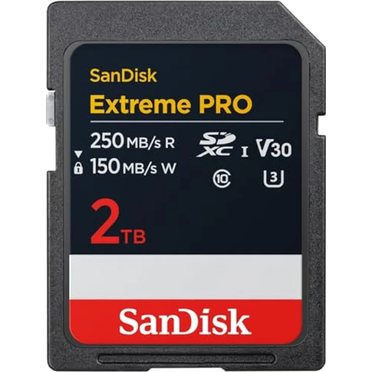 SanDisk Extreme PRO SDXC UHS-I Speicherkarte 2TB - V30, bis zu 250 MB/s, U3, 4K UHD Videos - SanDisk QuickFlow-Technologie, temeperaturbeständig