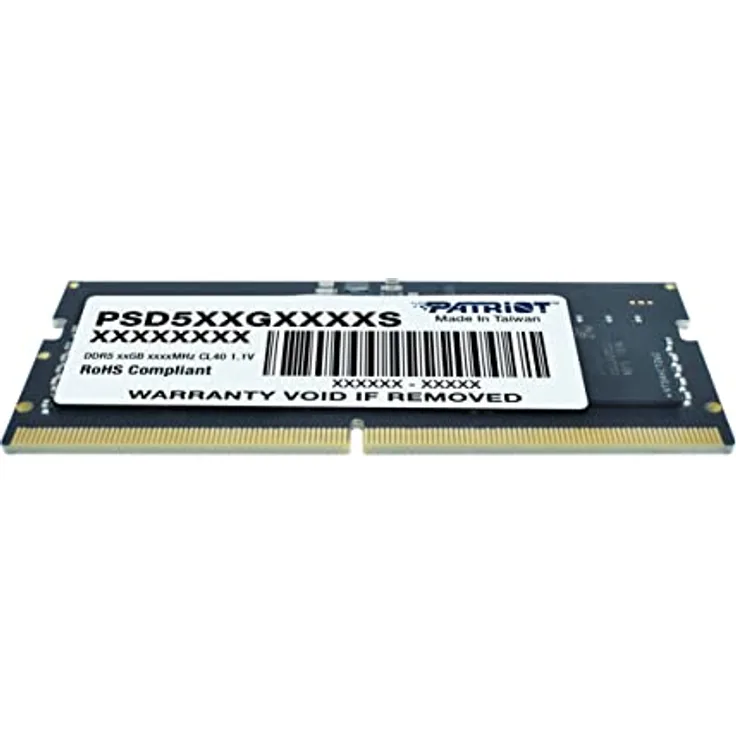 Patriot DDR5 8GB SIGNATURE 5600MHz SO-DIMM, 1Rx4, 1,1 V, RAM, Schwarz