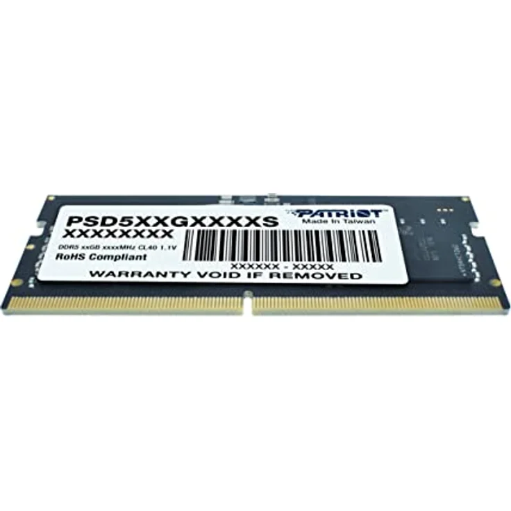 Patriot DDR5 8GB SIGNATURE 5600MHz SO-DIMM, 1Rx4, 1,1 V, RAM, Schwarz – Bild 1