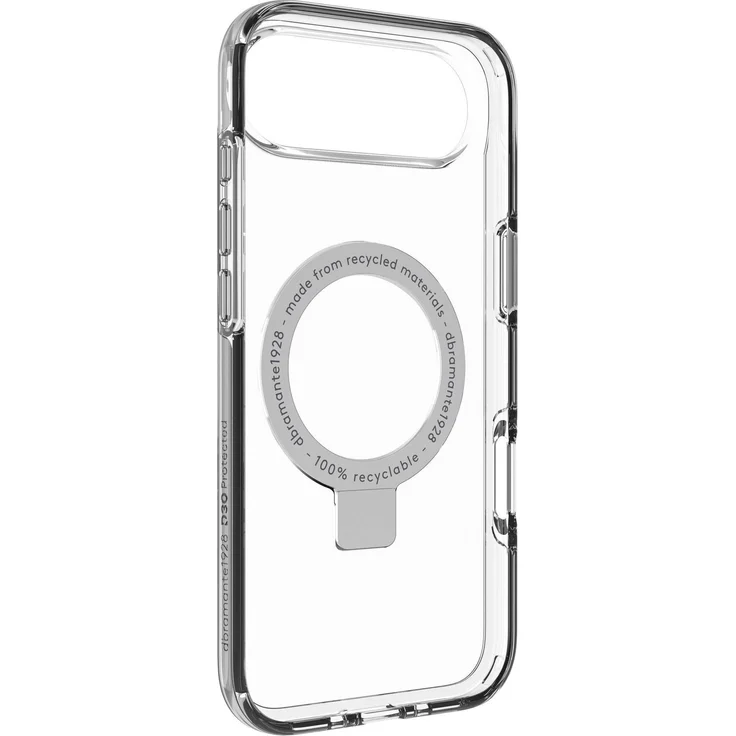 dbramante1928 Iceland Ultra D3O MS Kick, transparente Smartphone Hülle für iPhone 17 Ai (Apple iPhone Air), ultraleicht mit MagSafe und 4 Meter Aufprallschutz aus 100 % recycelten Materialien