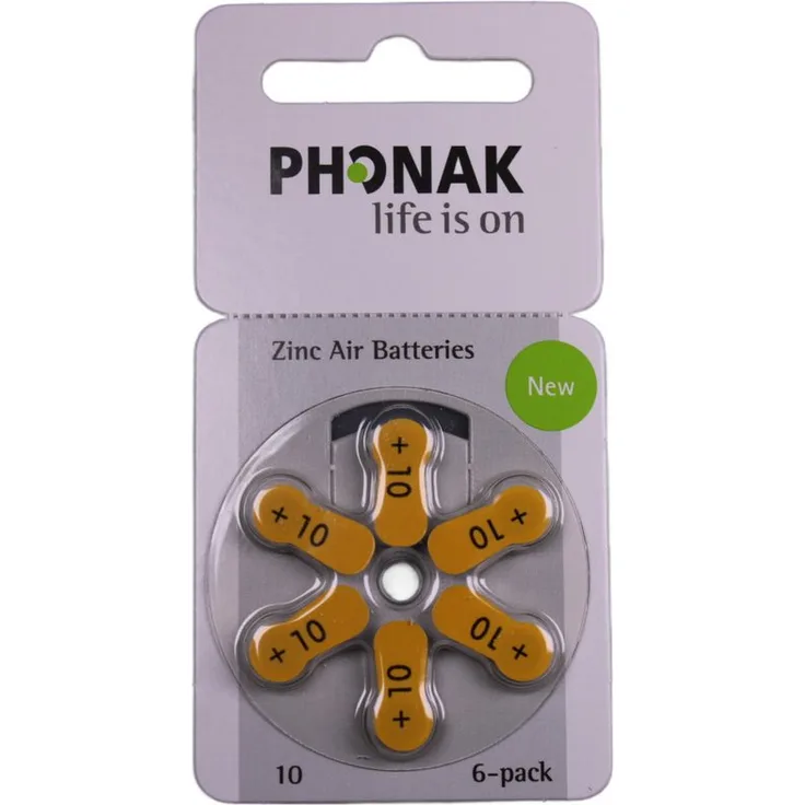 Phonak Hörgeräte Batterien 10er Pack, 120 Knopfzellen für zuverlässige Energieversorgung