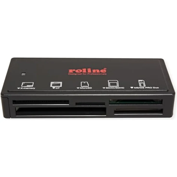 ROLINE USB 3.2 Gen 1 Multi Card Reader, schwarz, kompatibel mit CF, MMC und Memory Stick, plug&play Unterstützung – Bild 3