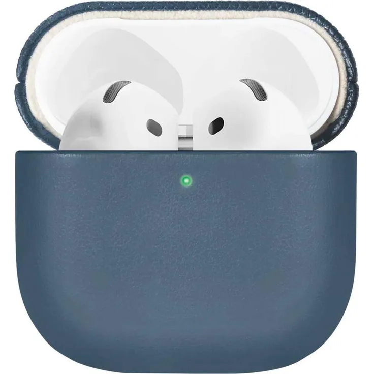 Native Union AirPods 4 RE Classic Hülle, Recyceltes Leder mit kabellosem Laden und MagSafe, Blau