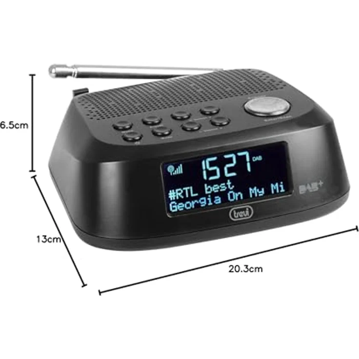Trevi RC 80D4 DAB Funkwecker elektronisch mit Digitalempfänger Schwarz – Bild 5