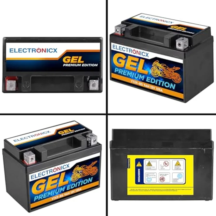 Electronicx GEL-YTX9-BS, GEL-Motorradbatterie 9Ah 12V, wartungsfrei, auslaufsicher, rüttelfest für Motorrad, Roller, Quad und ATV – Bild 9
