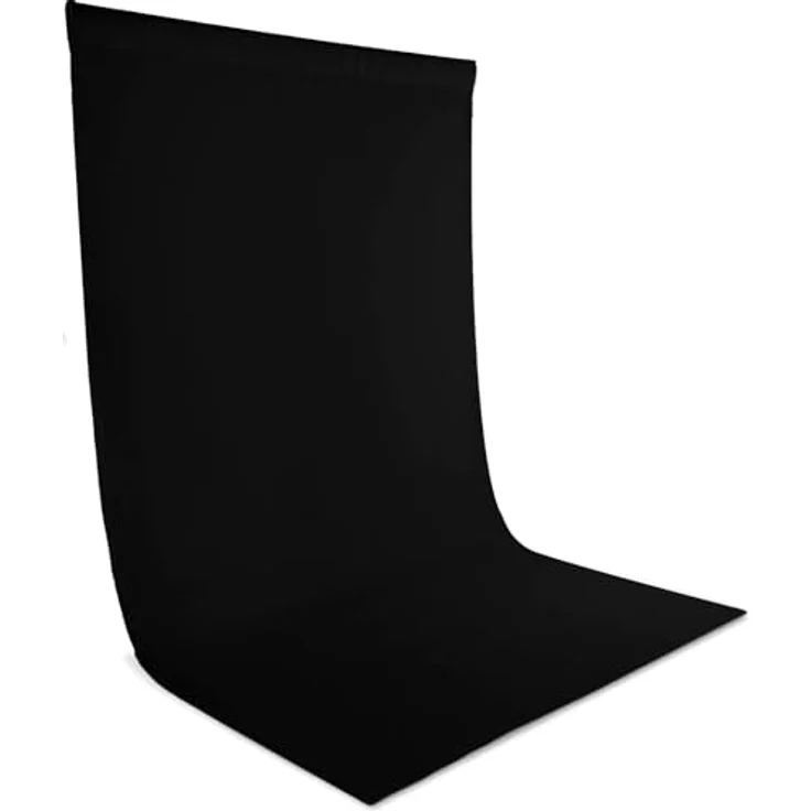 Zdada Fotohintergrund Schwarz 1.5x2.1M, Faltbarer, Waschbarer Polyester Studiohintergrund mit Rod Pocket Design für Fotostudio, Video, Live Streaming, Gaming – Bild 1