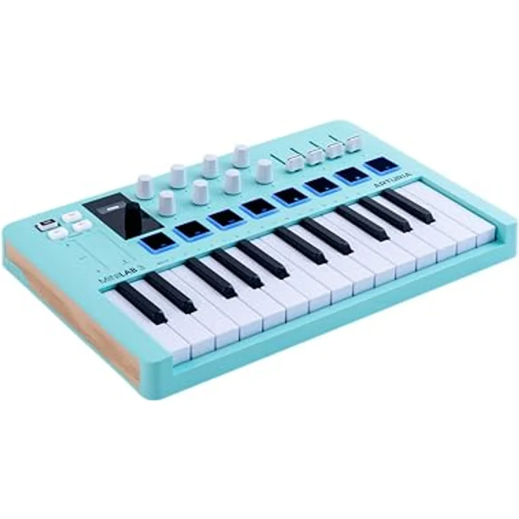 Arturia MiniLab 3 Aquamarine, MIDI-Controller mit 25 anschlagdynamischen Slim-Keys, 8 RGB-Pads und integriertem Arpeggiator – Bild 3