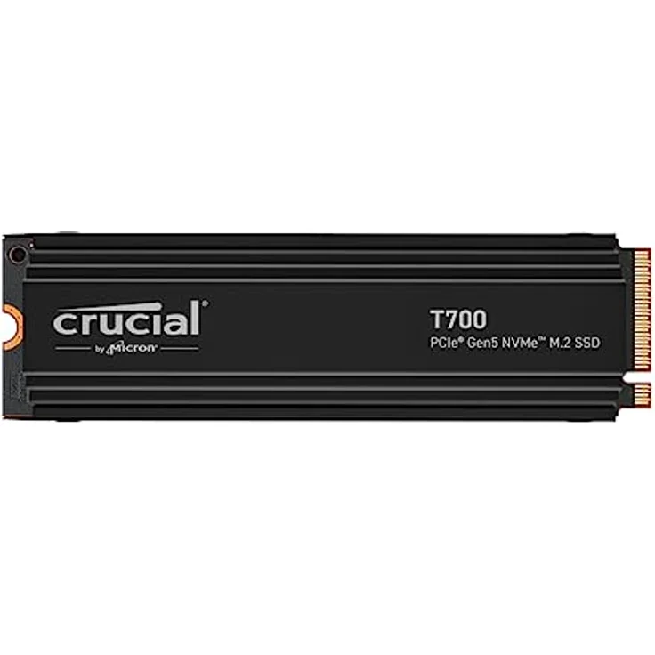 Crucial T700 1TB Gen5 NVMe M.2 SSD mit Kühlkörper - Bis zu 11.700 MB/s - DirectStorage-fähig - CT1000T700SSD5 - Gaming, Fotografie, Videobearbeitung & Design - Internes Solid State-Laufwerk – Bild 1