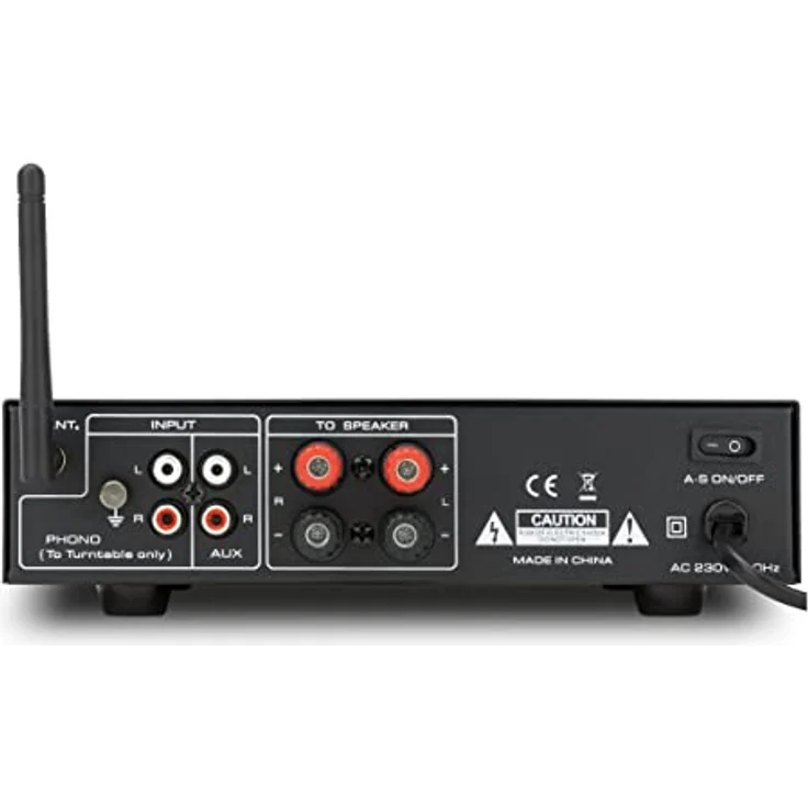 Dynavox VP-40 Stereo-Verstärker, kompakter HiFi-Verstärker mit Phono-Eingang für Plattenspieler, BT-Streaming, Bass-und Höhenregelung, Kopfhöreranschluss, schwarz – Bild 4