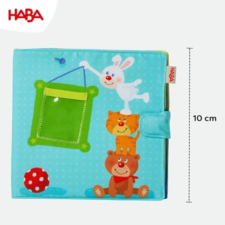 HABA 303143 - Baby-Fotoalbum Spielgefährten2 | Album aus Stoff mit 10 Seiten | Einstecktaschen für 8 Fotos im Format 10 x 15 cm | Ab 12 Monaten – Bild 10