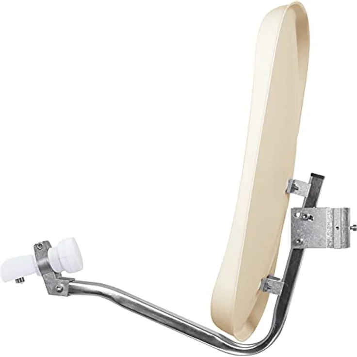 TechniSat DIGIDISH 45 – Satelliten-Schüssel für 2 Teilnehmer (45 cm kleine Sat Anlage - Komplettset mit Wandhalterung und Universal Twin-LNB) beige – Bild 3