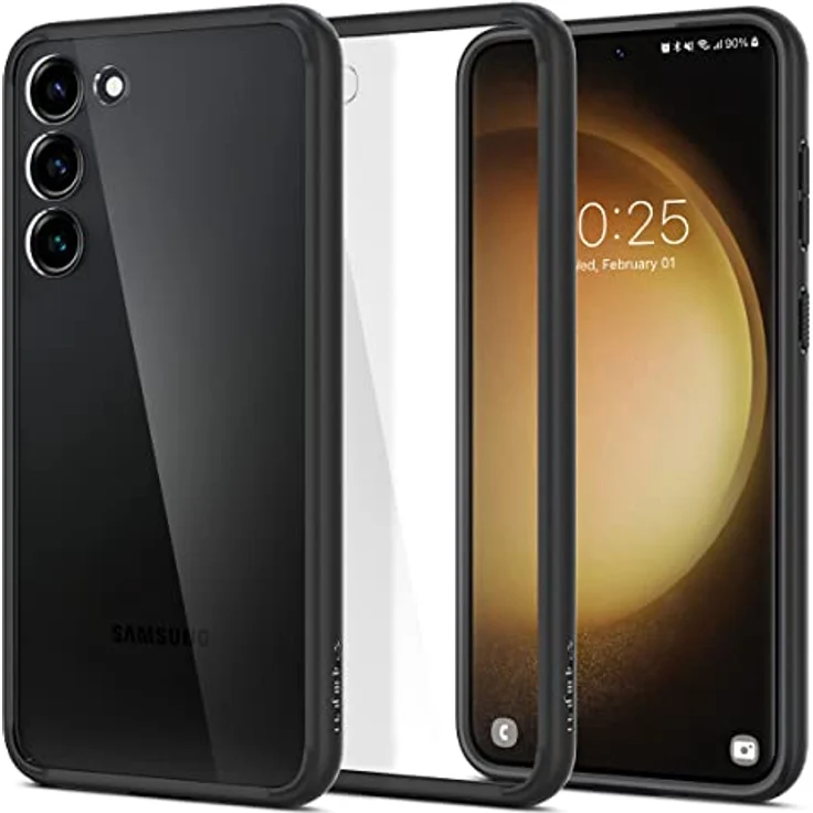 Spigen Ultra Hybrid Hülle Kompatibel mit Samsung Galaxy S23 5G -Schwarz, PC Platte und Silikonrahmen, Air Cushion Technologie, Schwarz – Bild 1