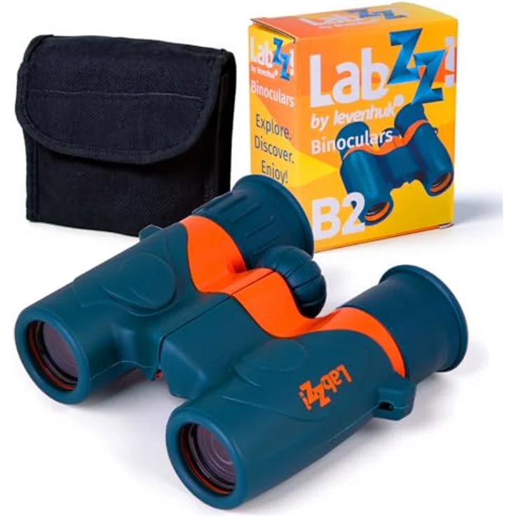 Levenhuk LabZZ B2, Tageslicht-Fernglas für Kinder, 6x Vergrößerung, grün/orange – Bild 1