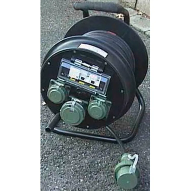 Gifas Electric 255370 Kabelabroller, CEE-Stecker 16A 5-polig, Vollgummi-Leitungsroller