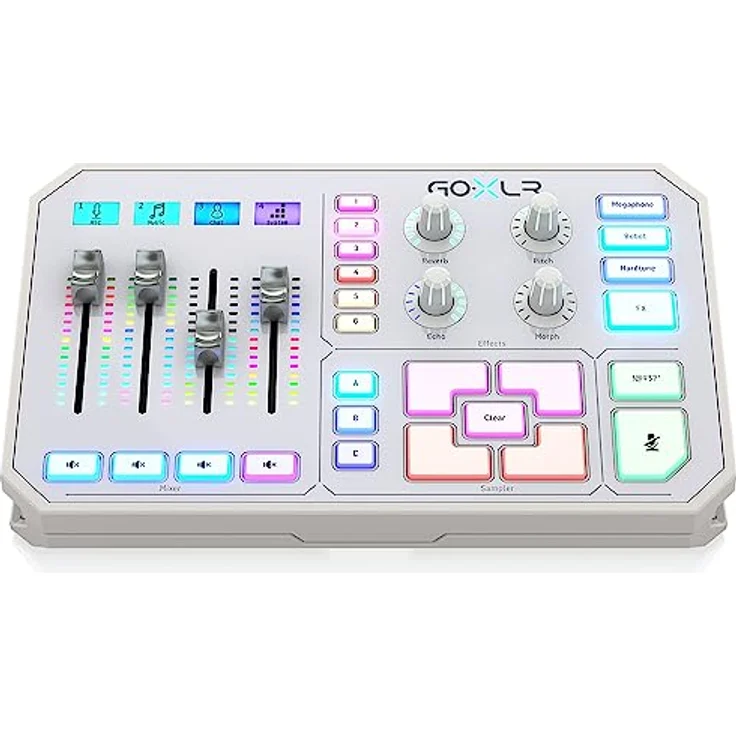 TC Helicon GoXLR, 4-Kanal-Studio- und Livemixer mit motorisierten Fadern, Vocal-Effekten und RGB-Beleuchtung, Weiss – Bild 2