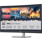 Dell S3221QSA 31.5 Zoll 4K UHD Curved Monitor, 60Hz, VA, 4ms, AMD FreeSync, 99% sRGB, Silber