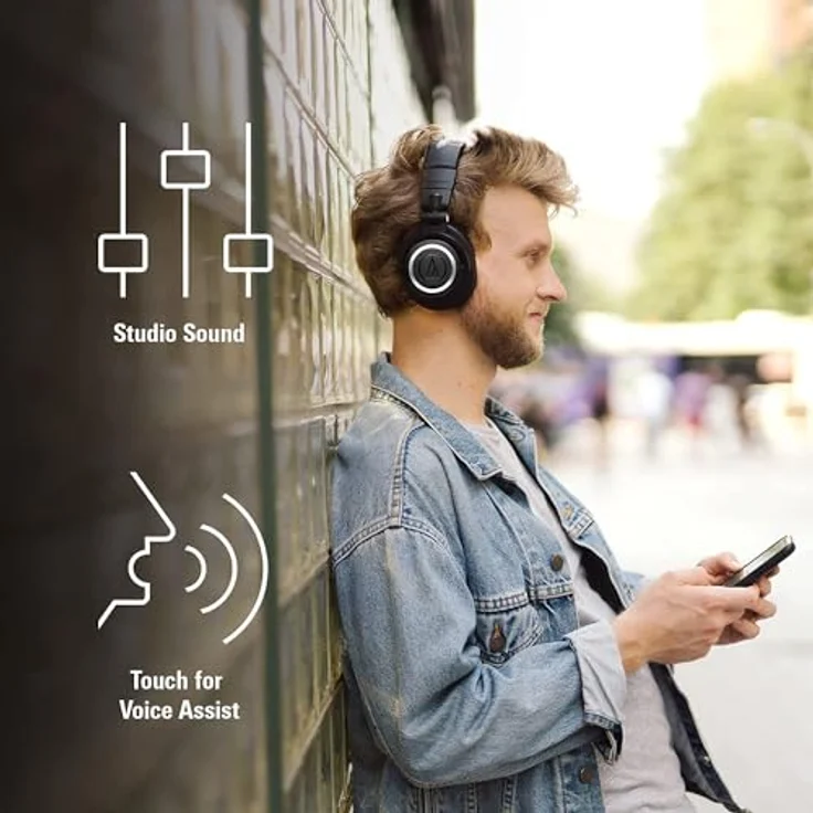 Audio-Technica ATH-M50xBT2, Kabellose Over-Ear-Kopfhörer mit 50 Stunden Akkulaufzeit, Schwarz – Bild 2