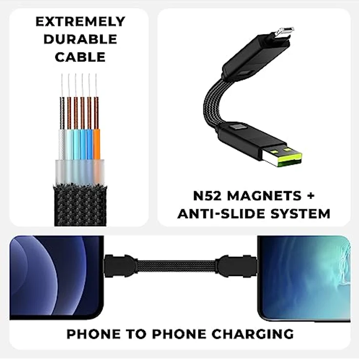 Rolling Square inCharge X, 6-in-1 Multiladekabel, USB-C/Micro-USB/Lightning, schwarz – Bild 4