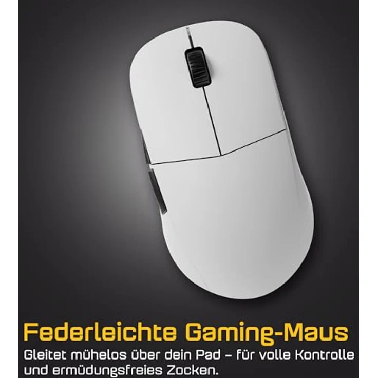 Endgame Gear XM2w 4k v2 Gaming-Maus, kabellos mit 4.000 Hz Polling-Rate und 30.000 CPI, sehr leicht - weiß – Bild 5
