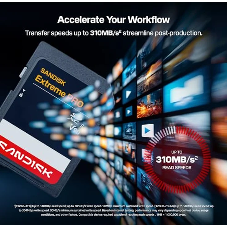 SanDisk SDXC Extreme PRO, 256 GB UHS-II V90, Schreibgeschwindigkeit 310 MB/s, Lesegeschwindigkeit 304 MB/s – Bild 4