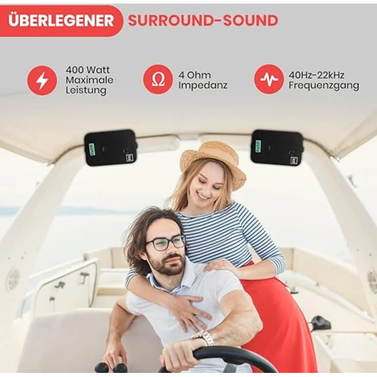 PYLE PDWR40B 5.25 Indoor/Outdoor Waterproof Speakers (Black Außenlautsprecher - 200 Watt - schwarz – Bild 4