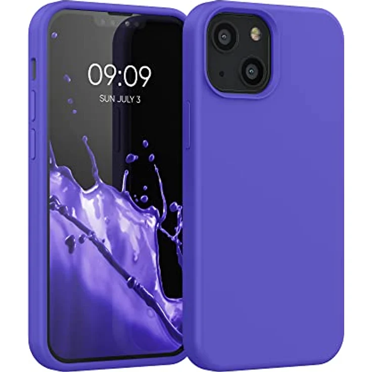 kwmobile Handyhülle für iPhone 13 mini, Silikon Schutzhülle in Blauviolett mit kabellosem Laden, flexibel und rutschfest – Bild 1