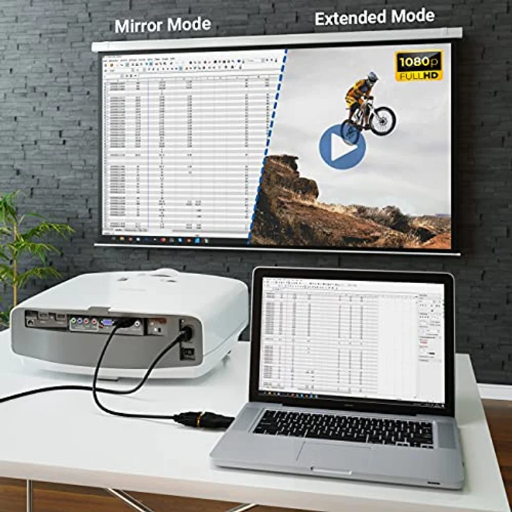 deleyCON DisplayPort auf VGA Adapter Konverter, unidirektional, für VGA Monitor/Beamer, schwarzer Stecker auf Buchse, Verlustfreie Signalübertragung – Bild 3