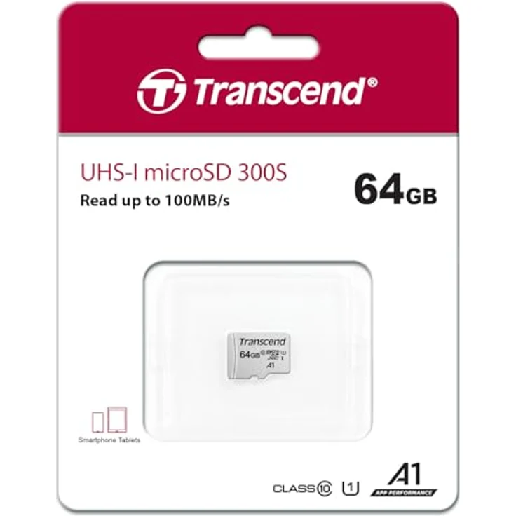 Transcend Highspeed 64GB  micro SDXC-SDHC Speicherkarte (für Smartphones, etc. und Digitalkameras) - 4K, Class 10, UHS-I, A1 TS64GUSD300S – Bild 2