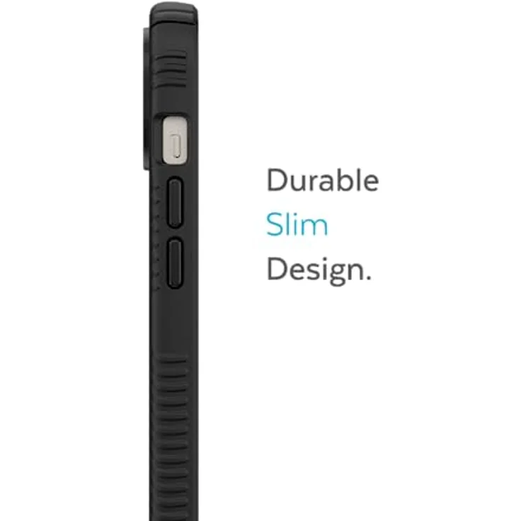 Speck Presidio2 Grip MagSafe - rutschfeste iPhone 14 Plus Hülle (Schwarz/Schwarz/Weiß) – Bild 4