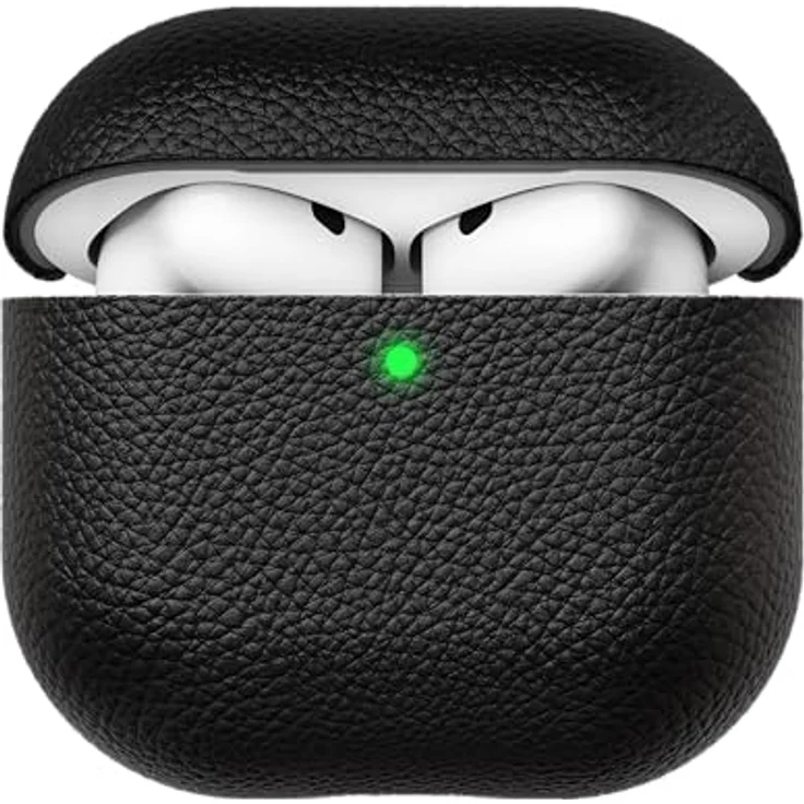 KeyBudz Artisan AirPods 4. Generation Leder Hülle, schwarz – Bild 1
