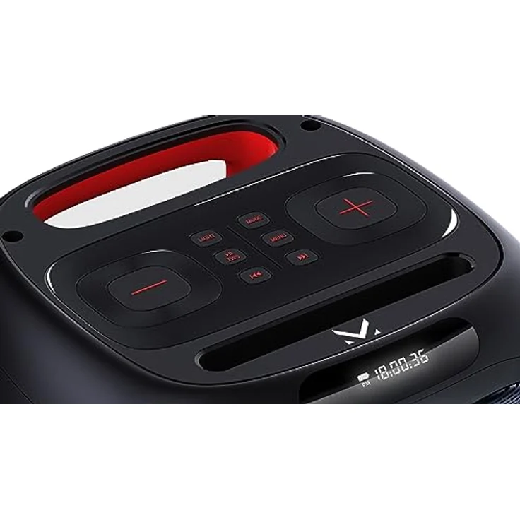 Majestic MAJESTIC FIRE 12 Bluetooth-Lautsprecher mit mehrfarbigen LED-Lichtern, USB/microSD/AUX-IN/MIC, inklusive kabelgebundenem Mikrofon, wiederaufladbarem Akku und TWS, Tragegriff – Bild 3