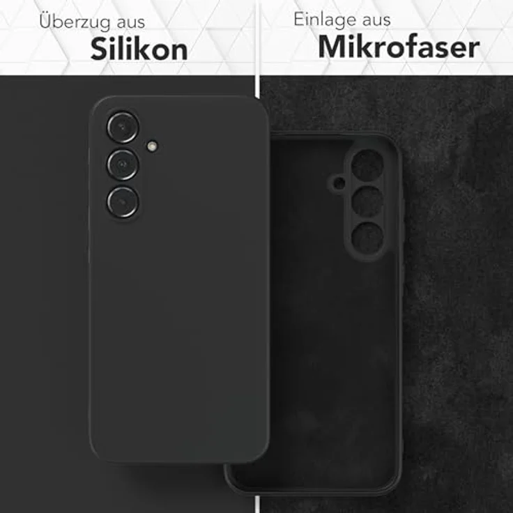 EAZY CASE Silikonhülle für Samsung Galaxy A55, Dünn und stoßfest in Schwarz Matt mit Kameraschutz und kratzresistentem Design – Bild 3