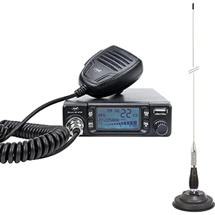 CB Radio PNI Escort HP 9700 USB und CB PNI ML100 Antenne mit Magnetfuß