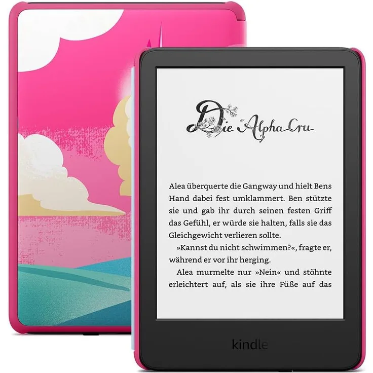 Amazon Kindle Kids, eReader mit 6" blendfreiem Display, 16 GB Speicher, Einhorntal-Design, Mehrfarbig