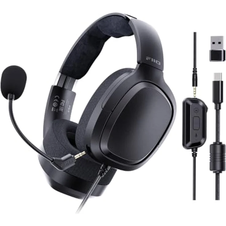 FiiO FG3 Gaming Headset, Dual Dynamic Driver USB Kopfhörer mit abnehmbarem ENC Mikrofon, Virtual 7.1 Surround Sound, Hi-Res DAC, DSP EQ, kompatibel mit PC, PS5, Xbox & Switch – Bild 1