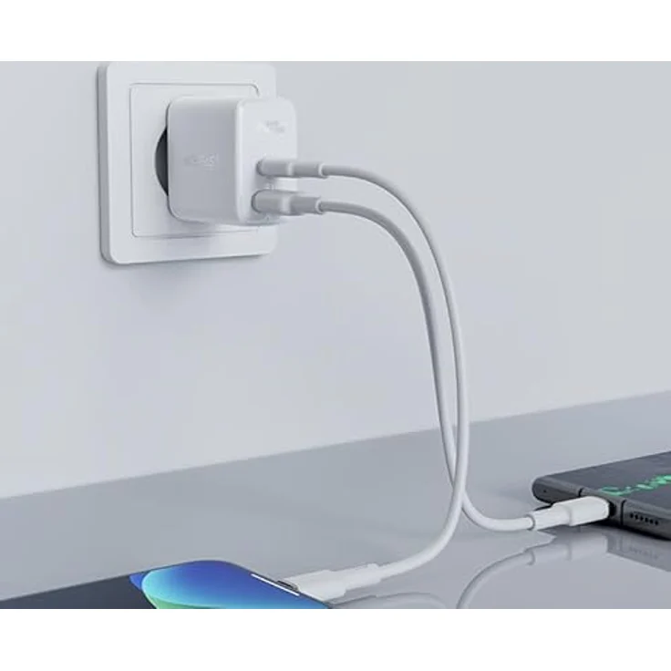 Acefast Wandladegerät USB Typ C / USB 32W, PPS, PD, QC 3.0, AFC, FCP, weiß – Bild 5