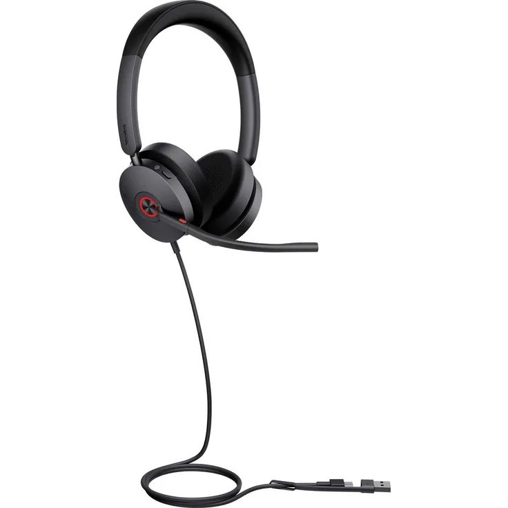 Yealink UH48 SE, Dual Teams USB-C On Ear Headset mit aktiver Geräuschunterdrückung, kabelgebunden, schwarz