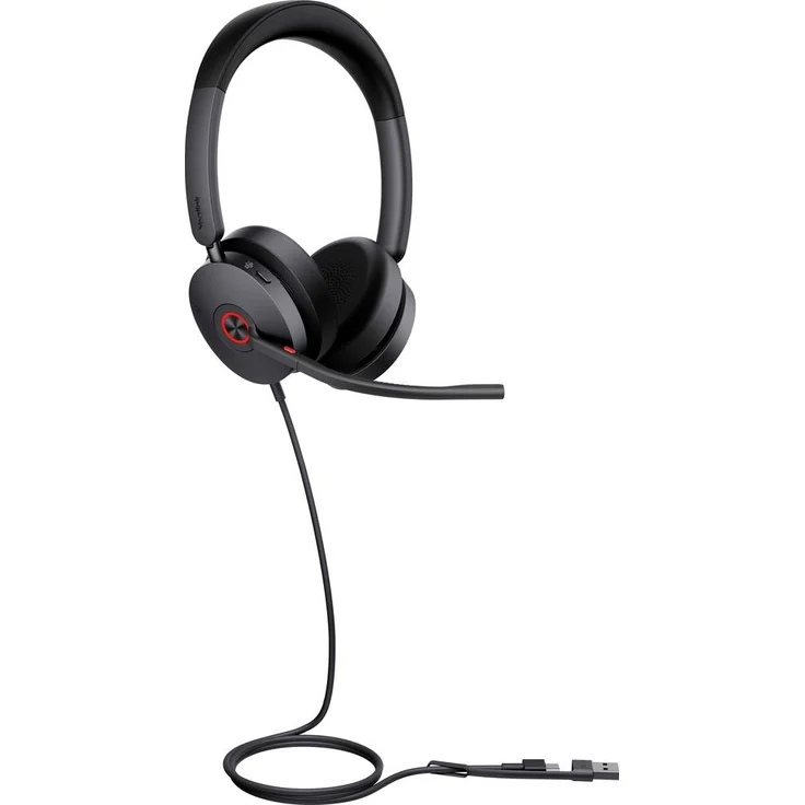 Yealink UH48 SE, Dual Teams USB-C On Ear Headset mit aktiver Geräuschunterdrückung, kabelgebunden, schwarz