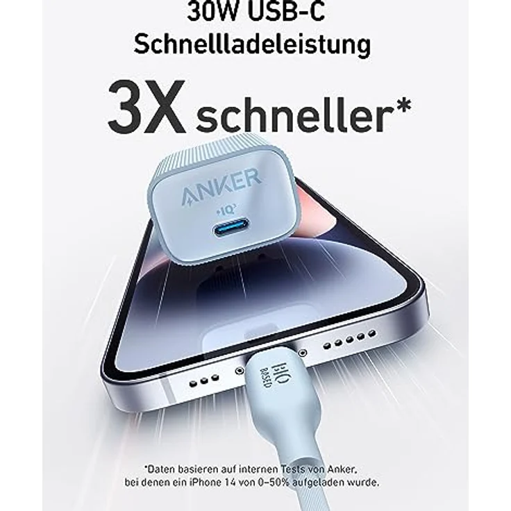 Anker Nano USB C Netzteil, 30W High-Speed USB C Ladegerät, PIQ 3.0 und PPS Schnellladeleistung, Kompatibel mit iPhone 15/14/13 Serie, Pixel, Galaxy, iPad, und mehr (Ladekabel Nicht im Lieferumfang) – Bild 2