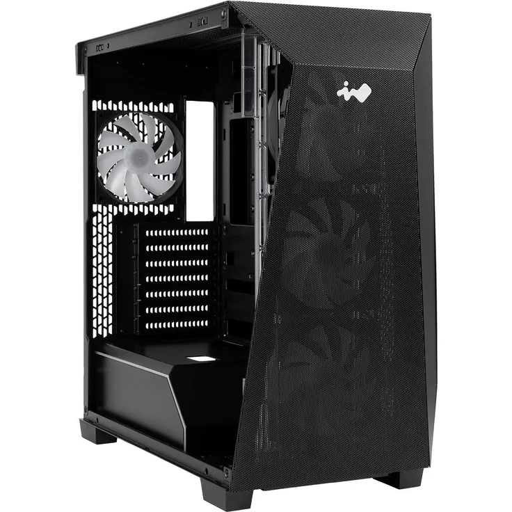 In Win PRISM Midi-Tower PC-Gehäuse ATX mit Zwei-Wege-Spiegel-Paneelen, 530x275x500mm, Platz für bis zu 11 Lüfter, Geometrisches Glas für 180°-Panoramasicht, SPCC-Stahl, gehärtetes Glas