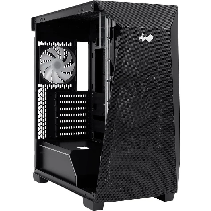 In Win PRISM Midi-Tower PC-Gehäuse ATX mit Zwei-Wege-Spiegel-Paneelen, 530x275x500mm, Platz für bis zu 11 Lüfter, Geometrisches Glas für 180°-Panoramasicht, SPCC-Stahl, gehärtetes Glas