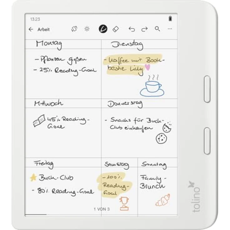 Tolino vision color, eReader mit 7-Zoll E Ink Kaleido 3 Display, 32 GB Speicher, ergonomische Form, wasserabweisend IPX8, weiß – Bild 5