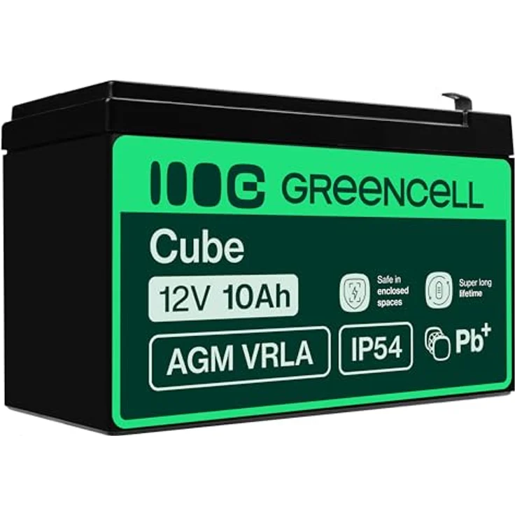 Green Cell® AGM 12V 10Ah Akku Vlies, VRLA Blei-Batterie für Notstromversorgung und Zyklenbetrieb, vibrationsfest und temperaturbeständig – Bild 1
