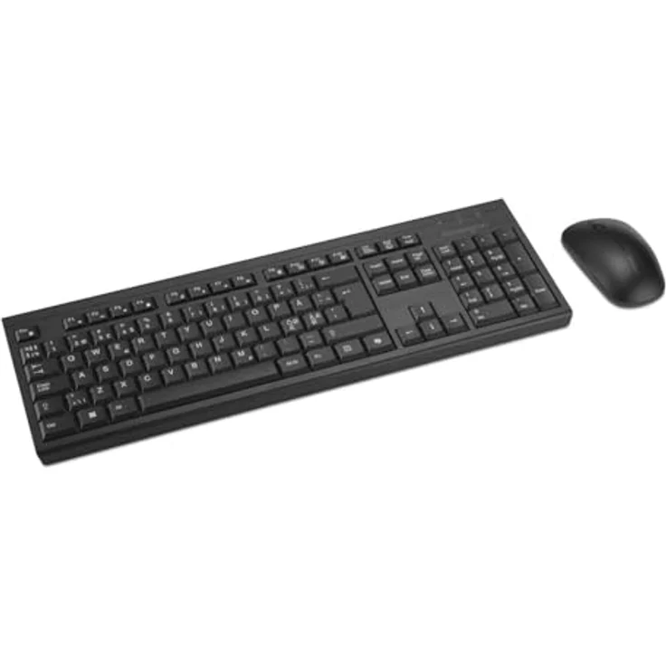 Kensington KM270 EQ Set, kabellose Tastatur und leise Maus, spritzwassergeschützt, 2,4 GHz & BT 5.0, AZERTY ISO, Schwarz