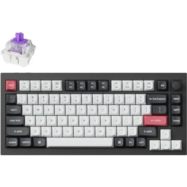 Keychron Q1 HE Kabellose Mechanische Tastatur mit Hall Effect Gateron Double-Rail Magnetic Switch Nebula, Rapid Trigger, QMK 2.4 GHz Bluetooth RGB Kompatibel mit Mac Windows Linux - Schwarz, von Keychron