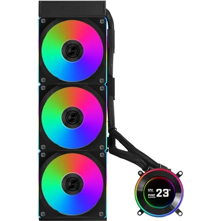 Lian-Li Hydroshift II LCD-C 360CL ARGB, CPU Wasserkühler mit 2500 RPM, Schwarz – Bild 2