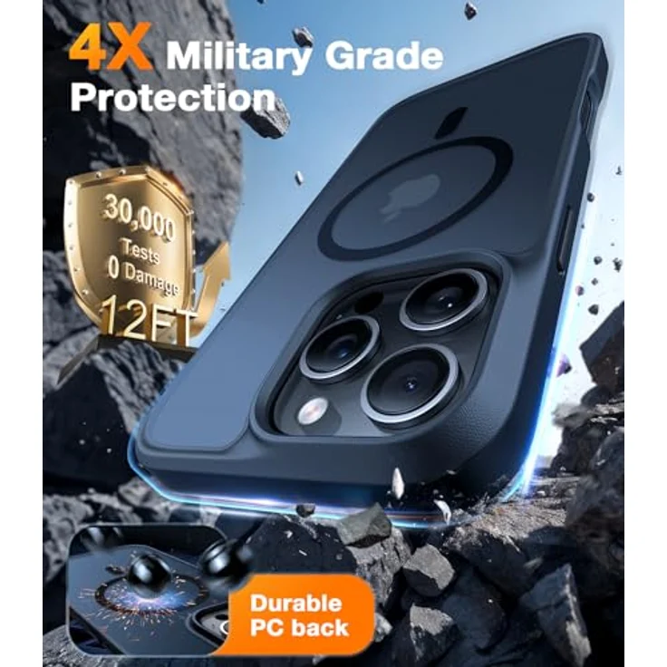 TORRAS Magnetisch Stoßfest für 16 Pro Max Hülle, [Kompatibel mit MagSafe] [Falltest in Militärqualität] Durchscheinende Schlanke Schutzhülle für 16 Pro Max Anti-Fingerabdruck Anti-Kratzen, Schwarz – Bild 4